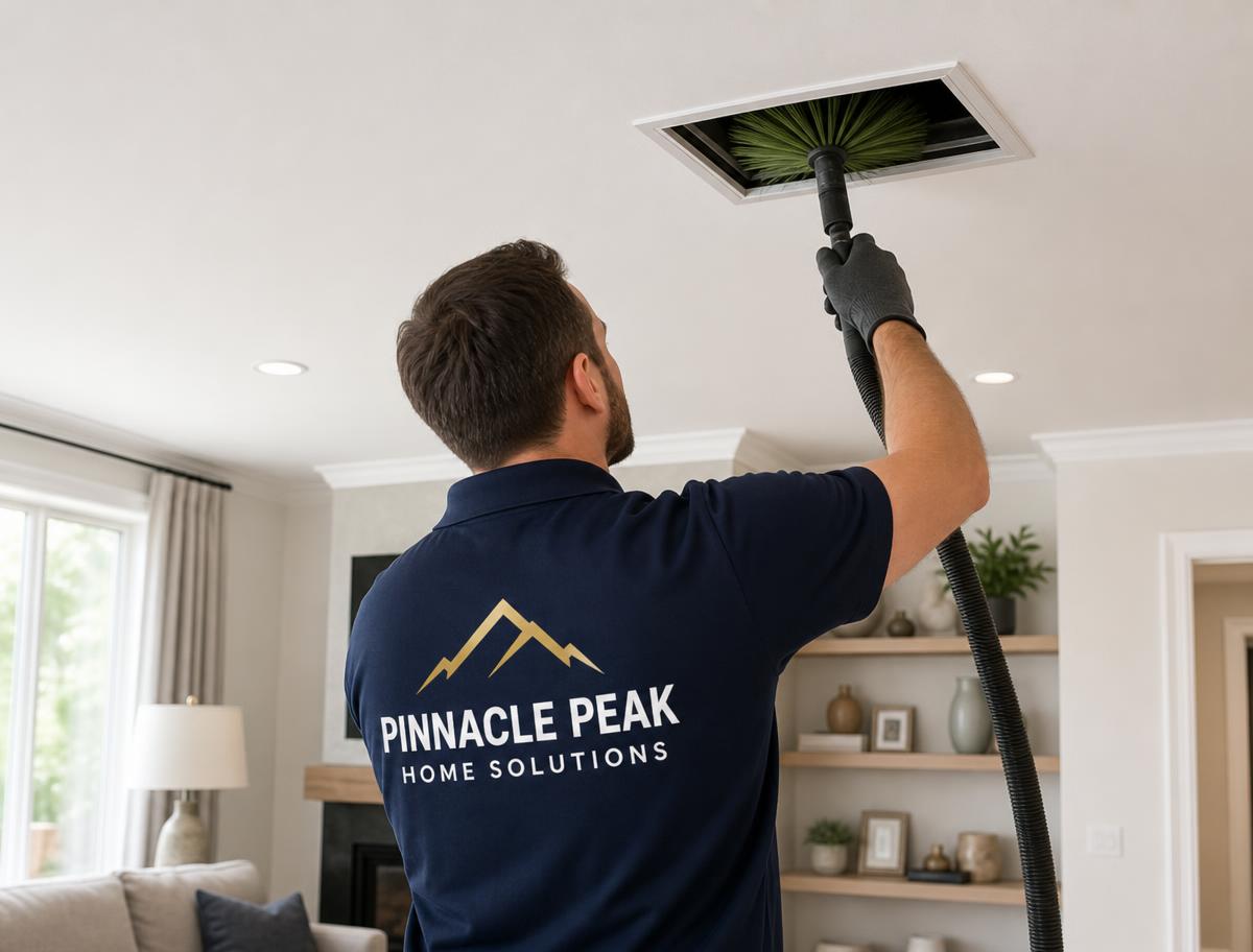 Air duct cleaning in a Phoenix living room