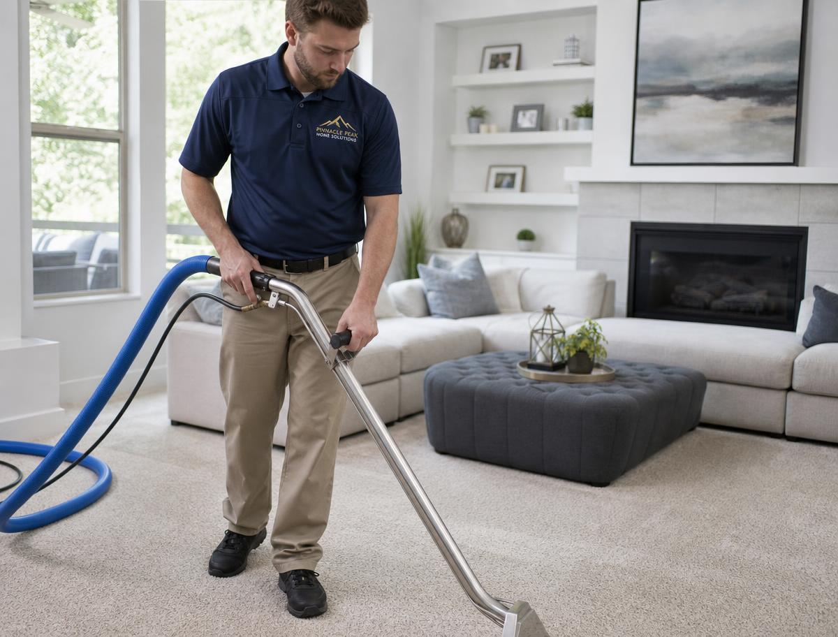 Carpet cleaning in a Phoenix living room
